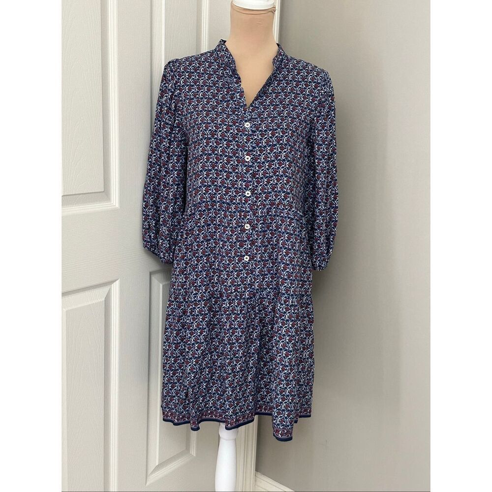 Max Studio Navy Blue Floral Midi Dress